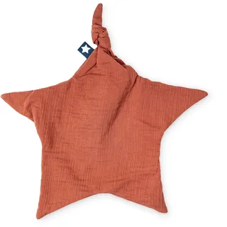 Julius Zöllner Schnuffeltuch aus 100 Prozent Musselin-Baumwolle, 35 cm, OEKO-TEX STANDARD 100, Made in Germany, Rost