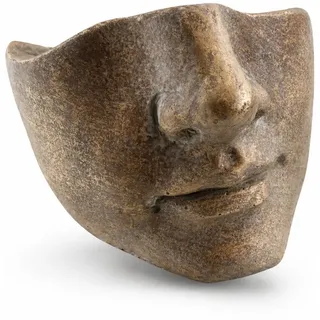 Pflanztopf Gesicht Antik Gold Beton Blumentopf Dekotopf Übertopf 10 cm Neu