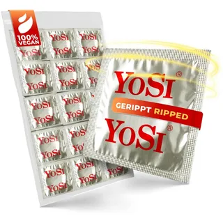 YOSI Kondome 1000er Ribbed - gerippt, 53mm, 20x50 Stück, stimulierenden Rillen, mit Reservoir, transparent & zylindrisch