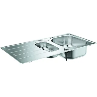Grohe K200 1,5 Becken rechts Auflagespüle Edelstahl Handbetätigung 965 x 500 mm