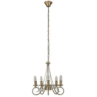 LINDBY Kronleuchter Marnia aus Metall Antik in Bronze / altmessing, für Wohnzimmer, Esszimmer, Von Lindby