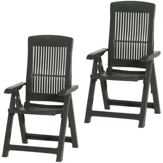 PROGARDEN Tampa Klappsessel 60 x 61 x 109 cm grün 2 St.