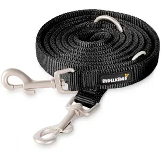 Rudelkönig Hundeleine Frida Führleine verstellbar, 230 cm Nylon schwarz