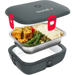 faitron HeatsBox Style, Thermobehälter für Essen, Elektrische Lunchbox für Jung und Alt, Auslaufsichere Lunchbox mit Edelstahl-Innenschale und Transportdeckel, Warmhaltebox für Essen, 90 Watt