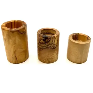 D.O.M. Die Olivenholz Manufaktur Teelichthalter im 3er Set