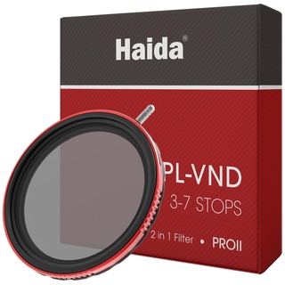 Haida Filter für Kamera Pro II Multi-Coating Circular Polarisator + Variable Neutral Density SLR Kamera Objektiv Filter Wasserdicht Kratzfest Nanobeschichtung CPL + VND Filter 77mm (2 in 1)