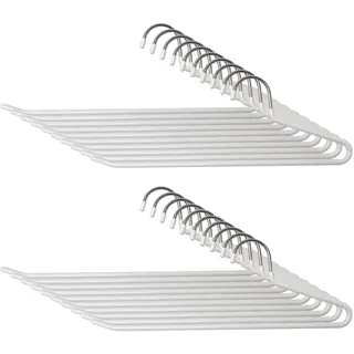 Relaxdays Hosenbügel, Set, rutschfeste Kleiderbügel, platzsparend, HBT: 17,5 x 35 x 0,5 cm, Anzugbügel, weiß