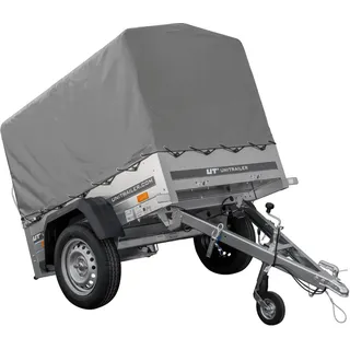 Kipper Anhänger 750 kg Garden Trailer 150 Kipp 150x106 cm [mit Hochplane, Hochspriegel und Stützrad]