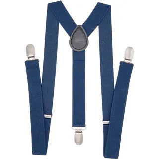Herren-Hosenträger 2,5 cm elastisch, verstellbar, Y-Rückenteil, dunkelblau, Einheitsgröße - Einheitsgröße