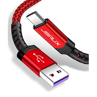 JSAUX Kabel kompatibel mit Huawei Ladekabel USB C Kabel 5A [1M 2 Stück] Schnellladekabel Für Huawei P40 P30 P20 Lite Pro Mate 40 30 20 Pro MediaPad M6 M5 Pro Nova4 Nova5 Pro Huawei Super charge- Rot