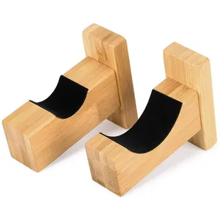 Luckxing 2 Stück Baseballschläger Halterung, Einzelschläger-Anzeige Stabiler Baseballschläger Wandhalterung Horizontal Angezeigte, Handgefertigte Massivholz-Baseballschlägerhalterung Mit Filzfutter