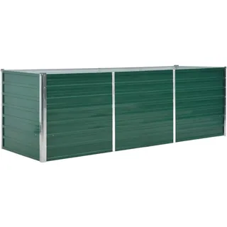 vidaXL Garten-Hochbeet verzinkter Stahl rechteckig 240 x 80 x 77 cm Grün 