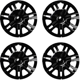 Blueshyhall 4er Set Radkappen Schwarz Glänzend, Radzierblenden für Stahlfelgen aus ABS Kunststoff mit Doppelschichtiger Lackierung, 12-15 Zoll Option Hubcaps Radblenden Auto Tuning Zubehör Außen (13")