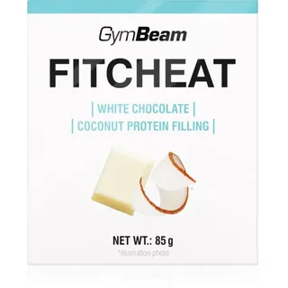 GymBeam Fitcheat Protein Chocolate Protein-Schokolade Geschmack White Chocolate & Coconut 85 g