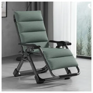 Relax-Liegestuhl, Relaxsessel Mit Liegefunktion, Liegestuhl Mit Verstellbarer Rückenlehne Und Armlehnen, Für Den Garten, Die Terrasse Oder Den Pool, Bis 150 Kg Belastbar(Color:Black,Size:Green)