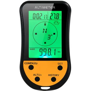 xisrens Elektronischer digitaler Höhenmesser, 8-in-1, Multifunktions-lcd-hintergrundbeleuchtung, Mini-höhenmesser, Barometer, Kompass, Thermometer, Wettervorhersage Kalender