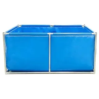 Außenlagertank Segeltuch Fischteich, Fischteich aus PVC-Canvas, faltbarer Wasserspeichertank, Aquakulturbecken mit Rahmen, Fischteich im Freien zur Koi-Zucht und Gartenbewässerung (0,9 x 0,7 x 0,4 m)