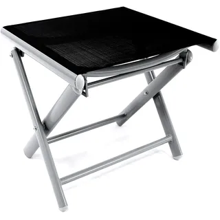 Mojawo Mojawo® Garten Klapphocker Fußhocker Aluminium - Textilen Silbergrau/Schwarz