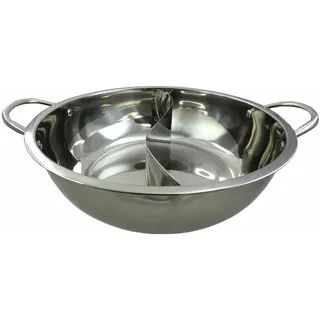 yoaxia ® Ø 32cm Hot Pot ] Topf mit zwei Kammern flacher Boden Shabu Shabu
