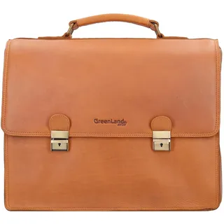 GREENLAND Nature Aktentasche RFID Leder 40 cm Laptopfach braun