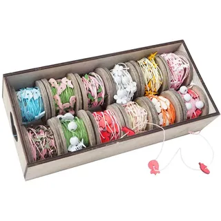MCW Deko-Box Schnur 12 Rollen 35x8x16 cm Multicolor