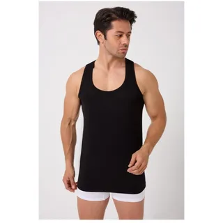 4er Pack Herren Achselhemd Unterhemd Tanktop 100% Baumwolle Weiß & Schwarz