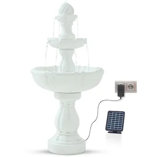 Bloomida Solar gartenbrunnen | Solarbrunnen I Balkon/Gartenbrunnen Solar Zierbrunnen, Vogeltränke Innen & Außen I Outdoor Kaskaden Brunnen Wasserbrunnen Garten