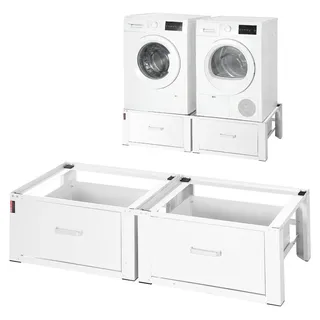 Vevor Waschmaschinen-Untergestell mit Schublade, 290 mm Hoch, Tragkraft 150 kg, Weiß