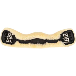 Sattelgurt Mondgurt Kurzgurt Lammfellgurt Hellgelb/Schwarz / 60 cm
