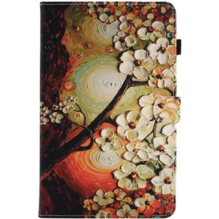 Kindle Fire HD 8 2017 Hülle,Supcase Kindle Fire HD8 Wallet Schutzhülle PU Leder Ständer Flip Case Cover mit Kartenfach und Auto Schlaf/Wach für Amazon Kindle Fire HD8 2016/2017 Etui Blume