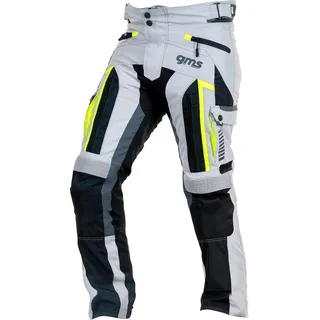 Gms Everest Textilhose, wasserdicht - Hellgrau/Schwarz/Neon-Gelb - S