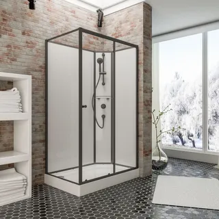 Schulte Ibiza Komplettdusche rechts 120 x 80 cm Sicherheitsglas klar hell