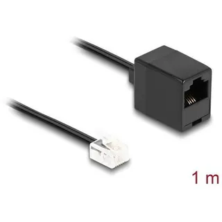 DeLock Telefonkabel RJ11 Stecker zu RJ45 Buchse Schwarz