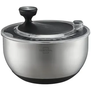 SILBERTHAL Salatschleuder Edelstahl 4,5 l Silber/Weiß