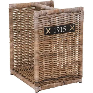VIVANNO Kaminholzkorb Rattan LUMBER Kasten - Natur Geflochten (1 St), 36x42x50 cm beige 36 cm x 50 cm x 42 cm