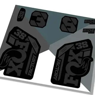 Fox 38 Factory 2021 Gabelaufkleber - Stealth Black Matte