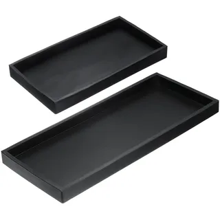 QUARKZMAN 2 Stück Bad Waschtisch Ablage 7.9" & 11.8" Silikon Seifenspender Ablage Splitterfeste Küchenspülen Organizer Für Seifen Schlüssel Kerzen Schmuck Schwarz