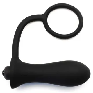 BeHorny Butt Plug Mega Power Silikon Vibrierender Prostata-Massager Penisring, Schwarz