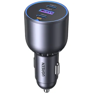UGREEN 130W Autoladegerät 2x USB-C 1x USB-A Grau