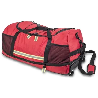 Elite Bags, Roll&Fight's, aufrollbare Feuerwehrtasche, Rucksack für persönliche Schutzausrüstung, mit Rädern, rot