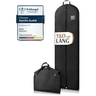 Bruce. Bruce.® Kleidersack Lang 180x60 cm – Extra langer Kleidersack für Brautkleid, Ballkleid & Abendrobe – 120 GSM Materialstärke – Atmungsaktive Hülle für Schutz & Lagerung