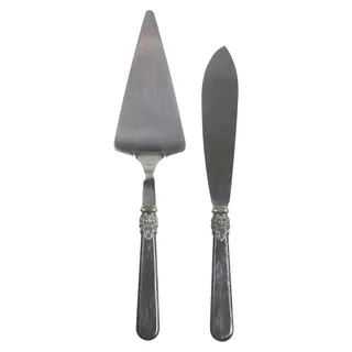 Chic Antique Tortenheber & Kuchenmesser 2-teilig – Dunkelgrau 28 cm Antik Kohle