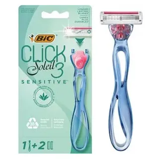 Bic Nassrasierer Click Soleil 3 Sensitive, für Damen, 3-fach Klinge, mit 2 Klingen