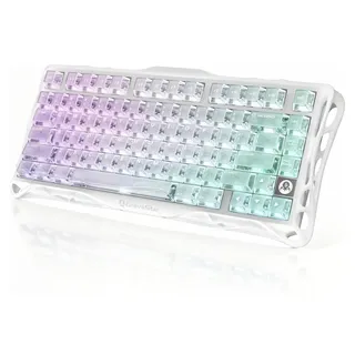 Gravastar Mercury K1 Lite Kabellose Mechanische Tastatur, Gaming ANSI US, 2.4 GHz und Bluetooth, Crystal Aurora