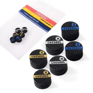 CUESOUL 6 Stück Schweinehaut Schicht Snooker Queue Spitzen (Multi)