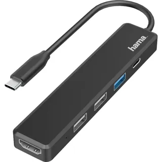 Hama 00200117 USB-C-Hub, Multiport, 5 Ports, 3x USB-A, USB-C, HDMITM