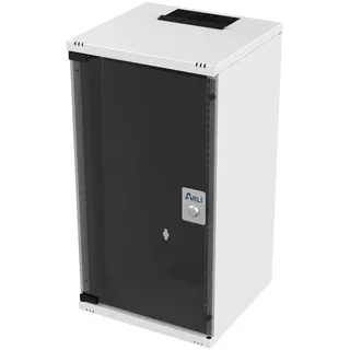 ARLI Netzwerkschrank 10" Serverschrank SOHO 10 Zoll Wandgehäuse SOHO Bereich, 12HE mit Glastür, abschließbar B: 312mm I T: 300mm I H: 593mm 59,3 cm
