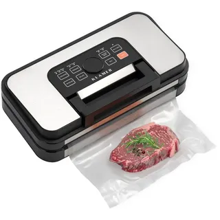 Klamer Premium Vakuumiergerät für Lebensmittel - Vakuumierer für trockene – feuchte Lebensmittel sowie Sous Vide - doppelte Versiegelungsnaht (silber)