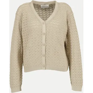 robert ley Strickjacke mit Ajour-Muster Beige 40