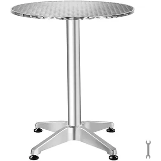 Tectake Bistrotisch höhenverstellbar 67 x 115 cm Silber